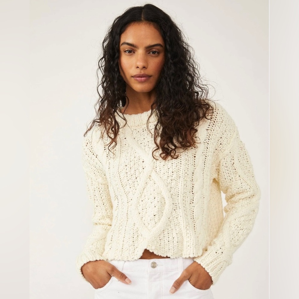 Free People Cutting Edge Cable Pullover Sweater
